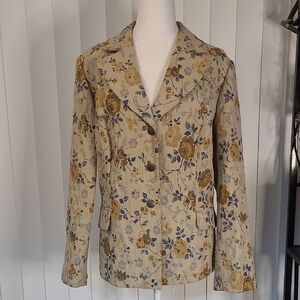 Vtg Dana Buchman Women Tapestry Jacket